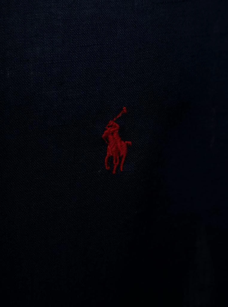 商品Ralph Lauren|Polo Ralph Lauren Man's Blue Linen Shirt with  Logo,价格¥962,第3张图片详细描述