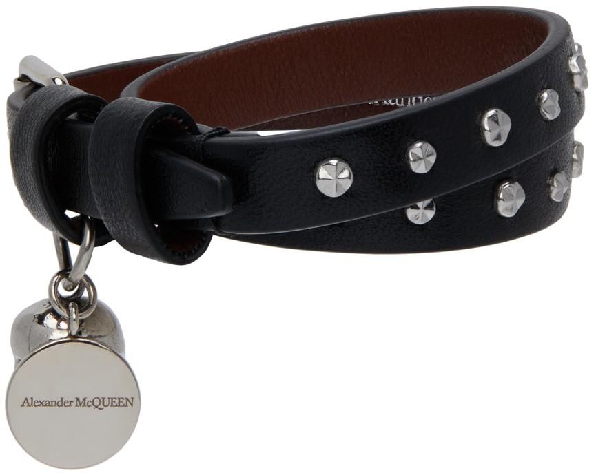 Black & Silver Studded Wrap Bracelet商品第3张图片规格展示