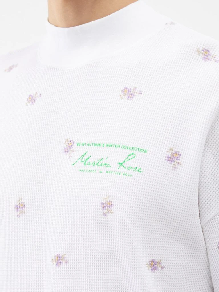 商品Martine Rose|Logo-print basketweave-cotton T-shirt,价格¥1090,第4张图片详细描述