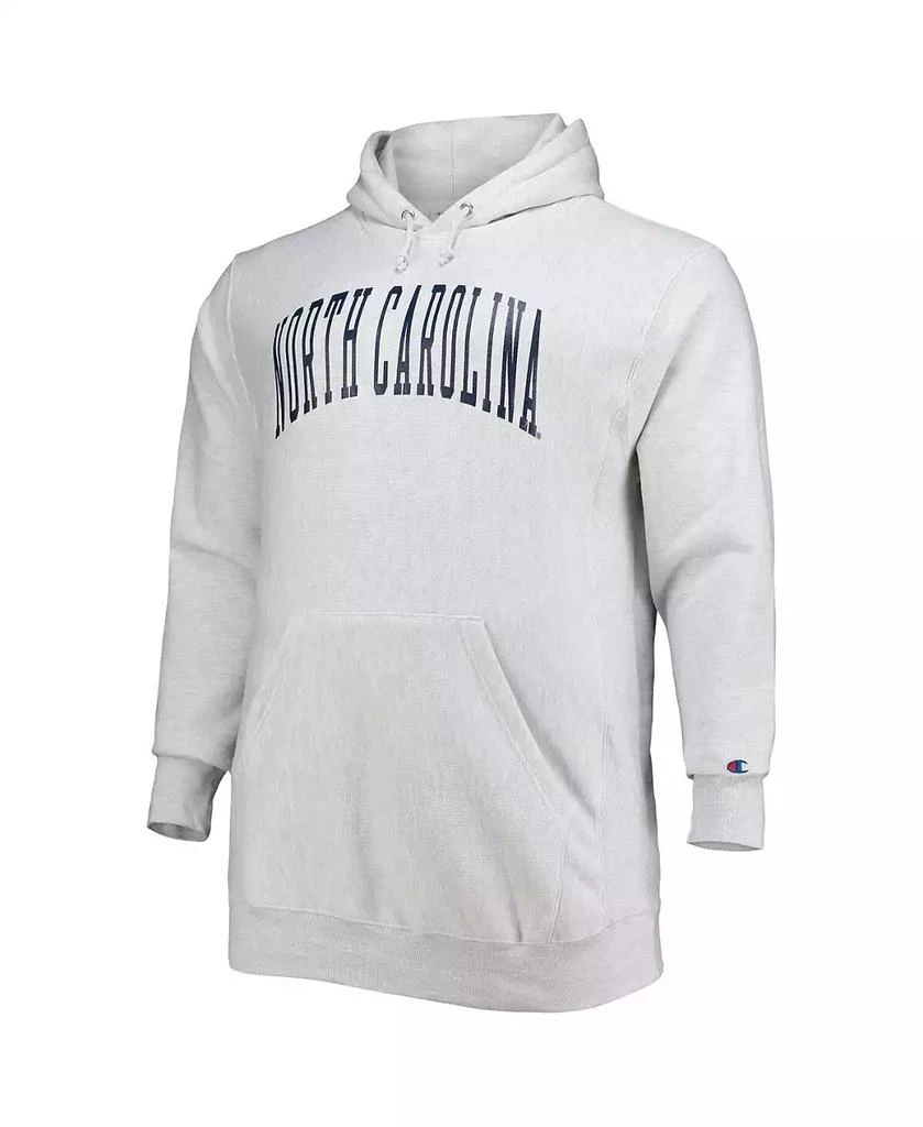 商品CHAMPION|Men's Heathered Gray North Carolina Tar Heels Big and Tall Reverse Weave Fleece Pullover Hoodie Sweatshirt,价格¥449,第2张图片详细描述