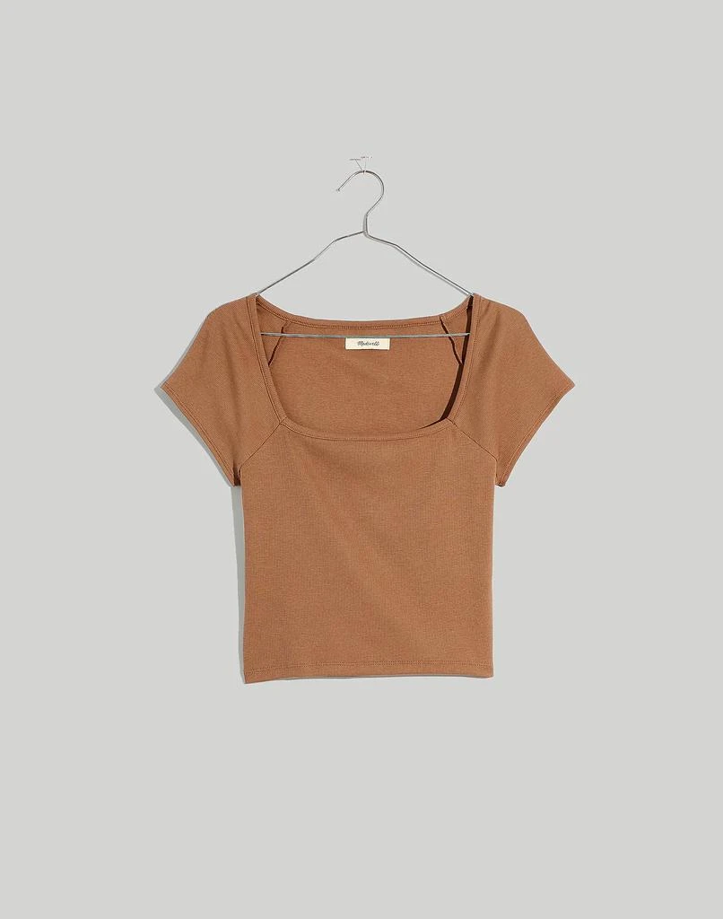 商品Madewell|Brightside Rib Square-Neck Tee,价格¥221,第5张图片详细描述