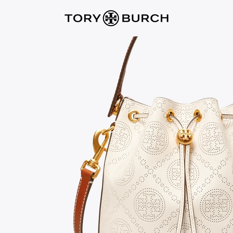 【香港直邮】TORY BURCH汤丽柏琦 T MONOGRAM中号冲孔水桶包80768 商品