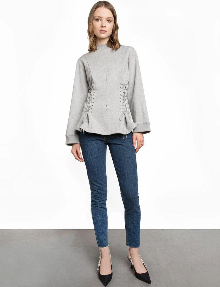 商品Pixie Market|Grey Corset Sweatshirt,价格¥599,第2张图片详细描述