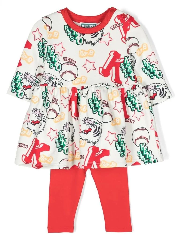商品Kenzo|Kenzo Kids All-Over Logo Printed Dress Set,价格¥1078,第1张图片