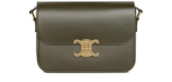 商品Celine|Triomphe中号亮泽牛皮革肩背包,价格¥31024,第1张图片