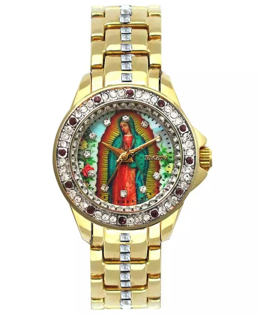 商品Elgin|Women's Our Lady of Guadalupe Gold-Tone Metal Bracelet Watch,价格¥828,第1张图片