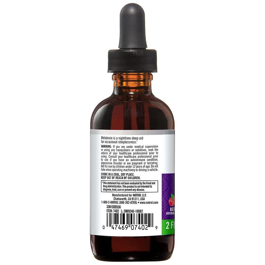 商品Natrol|Melatonin 1mg Liquid, Sleep Support Berry,价格¥75,第2张图片详细描述