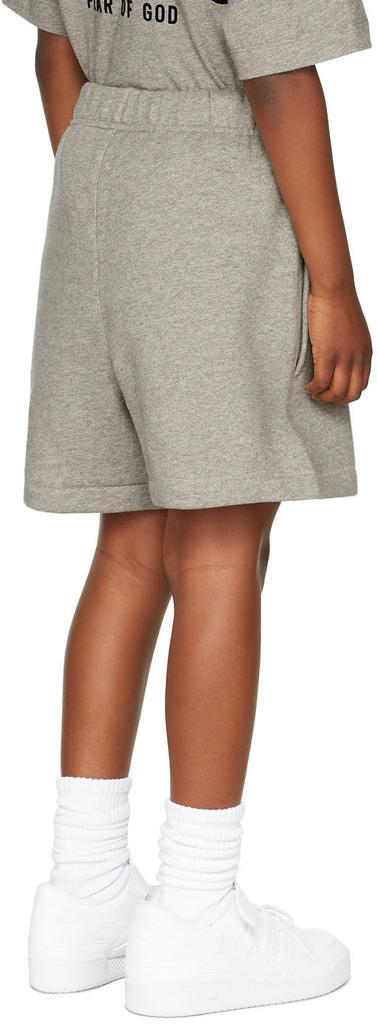 商品Essentials|Kids Gray Fleece Logo Shorts,价格¥283,第5张图片详细描述