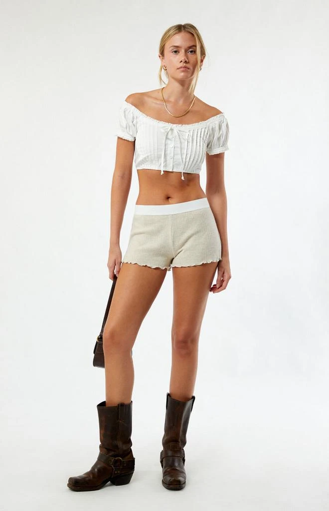 商品LA Hearts|Brushed Waffle Knit Micro Shorts,价格¥168,第4张图片详细描述