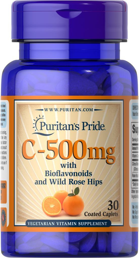 商品Puritan's Pride|维C-500 mg 免疫支持 30片/瓶,价格¥15,第1张图片