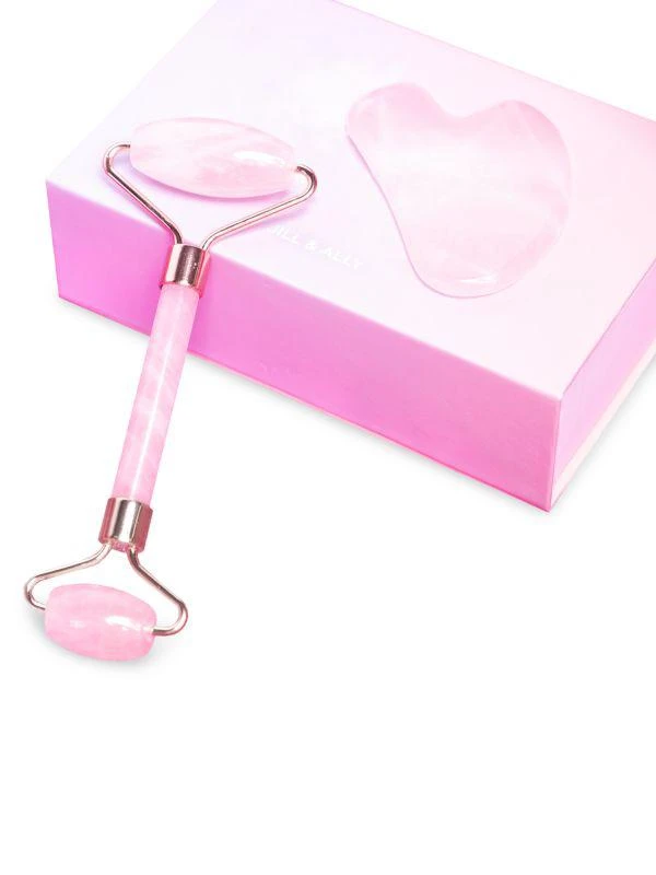 商品Jill & Ally|2-Piece Rose Quartz Roller & Gua Sha Deluxe Set,价格¥201,第2张图片详细描述