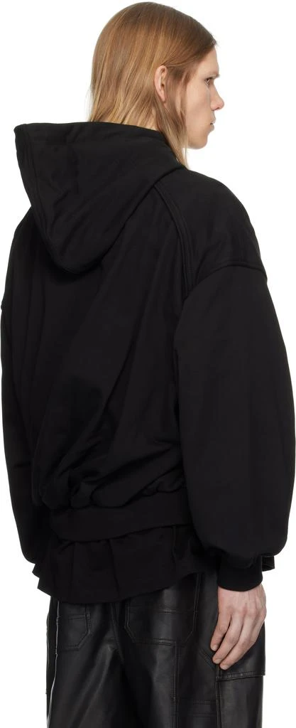 商品Juun.J|Black Layered Twisted Hoodie,价格¥2288,第3张图片详细描述