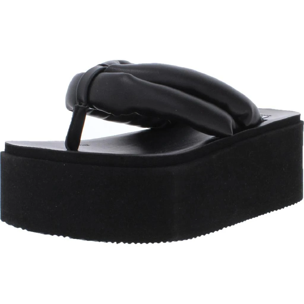 商品Steve Madden|Steve Madden Womens Billion Faux Leather Thong Platform Sandals,价格¥384,第1张图片