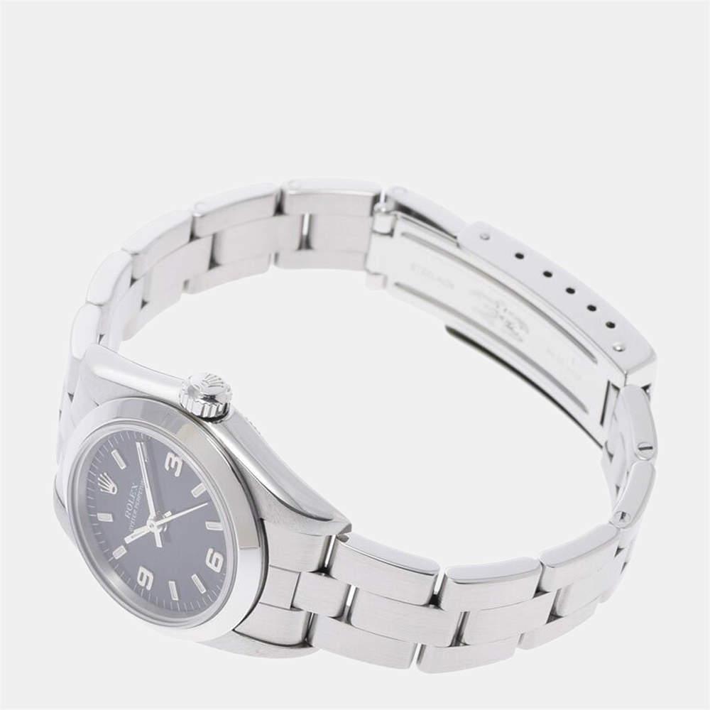 商品[二手商品] Rolex|Rolex Black Stainless Steel Oyster Perpetual 76080 Automatic Women's Wristwatch 24 mm,价格¥23275,第5张图片详细描述