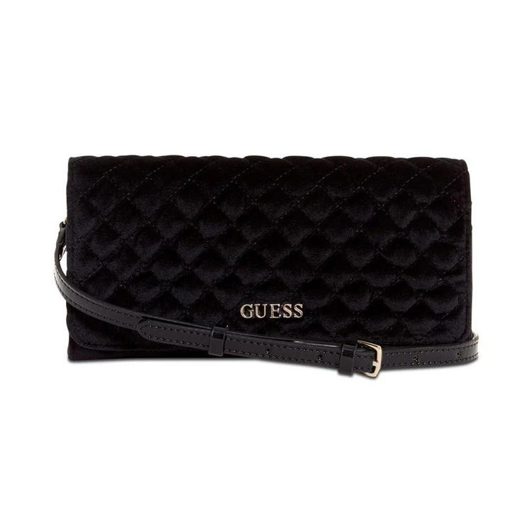 商品GUESS|Cool School Velvet Crossbody Wallet-on-a-String,价格¥408,第1张图片