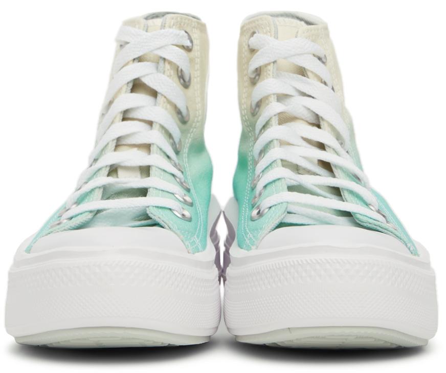 Green & Beige Ombre Chuck Taylor All Star Move Hi Sneakers商品第2张图片规格展示