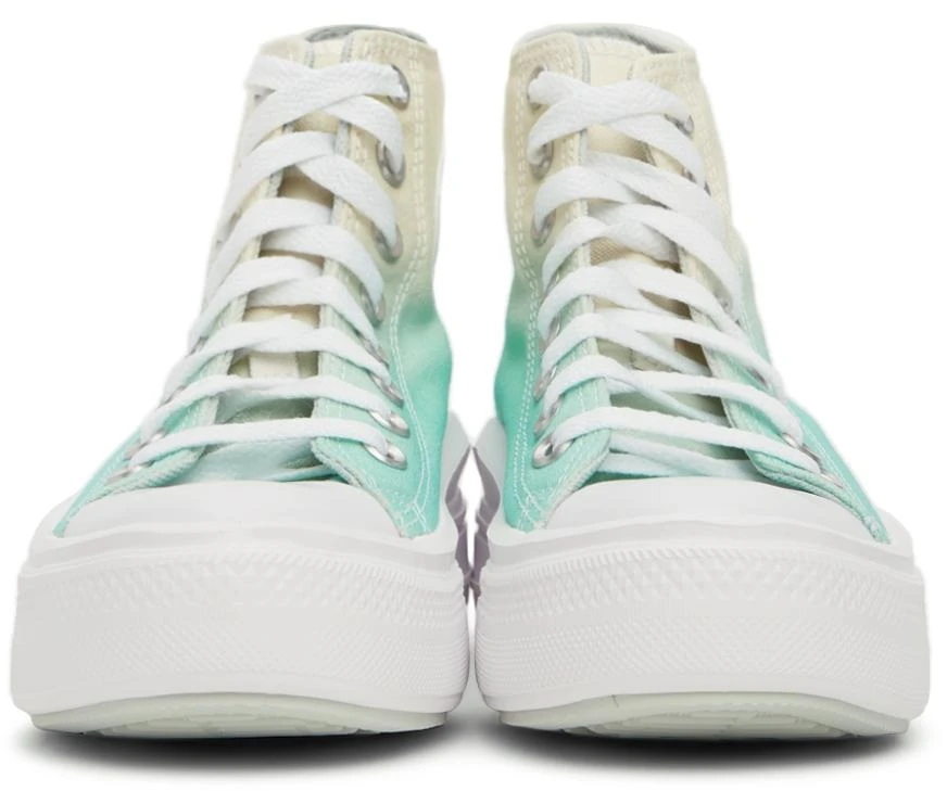 商品Converse|绿色 & 米色 Ombre Chuck Taylor All Star Move 高帮运动鞋,价格¥745,第2张图片详细描述