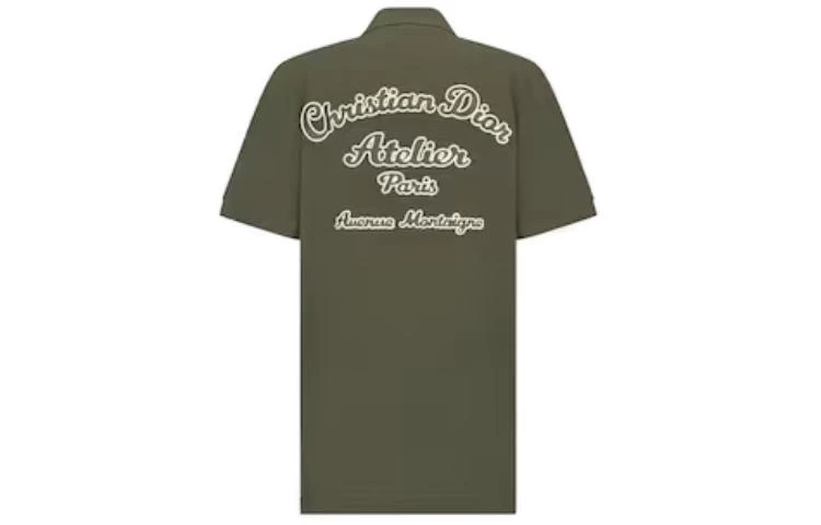 商品[国内直发] Dior|迪奥 CHRISTIAN  ATELIER 字母刺绣短袖直筒Polo衫 男款 绿色,价格¥3952,第3张图片详细描述