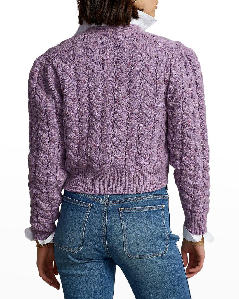 商品Ralph Lauren|Cable Wool-Blend Puffed-Sleeve Cardigan,价格¥2927,第6张图片详细描述