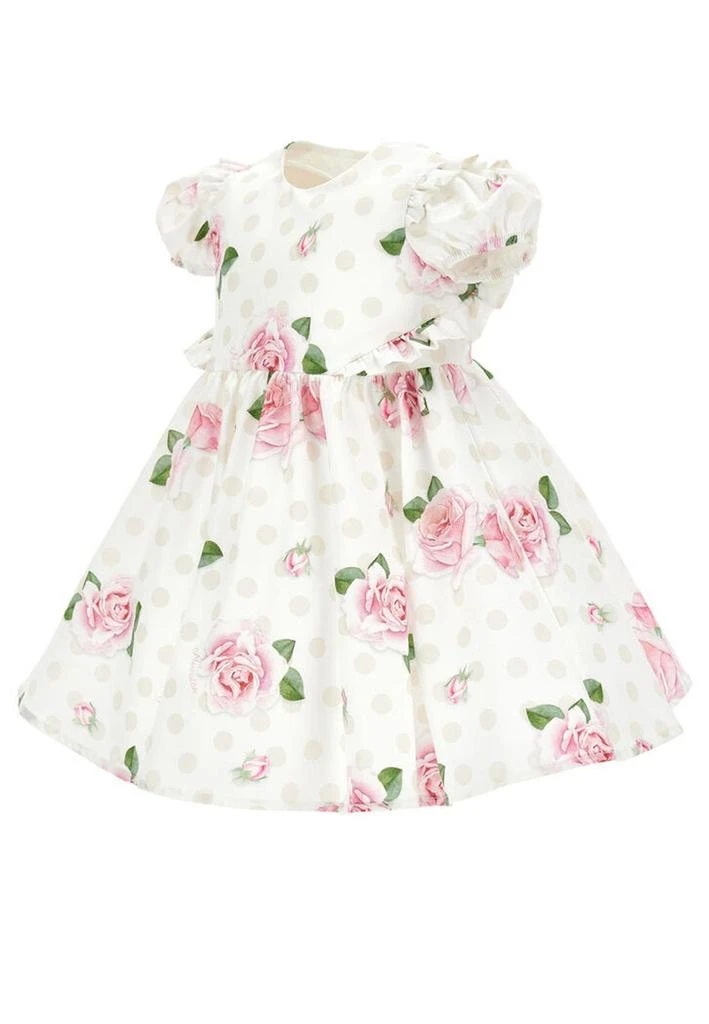 商品MONNALISA|Monnalisa Rose-Printed Cap-Sleeved A-Line Dress,价格¥692,第3张图片详细描述