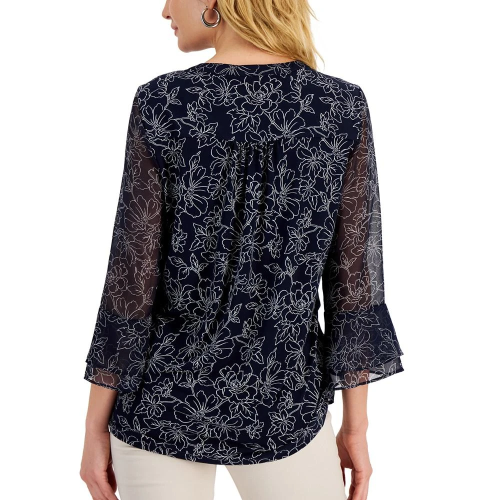 商品Charter Club|Petite Floral-Print Pintucked Top, Created for Macy's,价格¥206,第3张图片详细描述