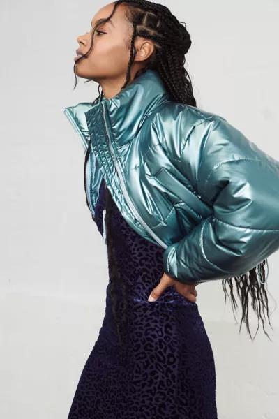 UO Taryn Metallic Cropped Puffer Jacket商品第1张图片规格展示