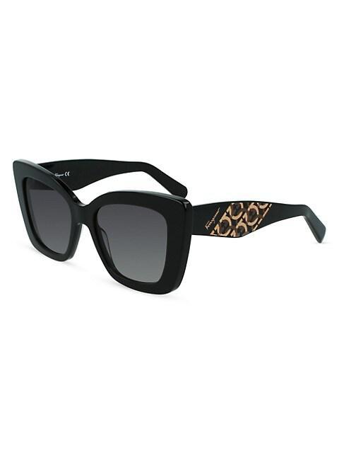 商品Salvatore Ferragamo|Gancini 52MM Butterfly Sunglasses,价格¥2455,第4张图片详细描述
