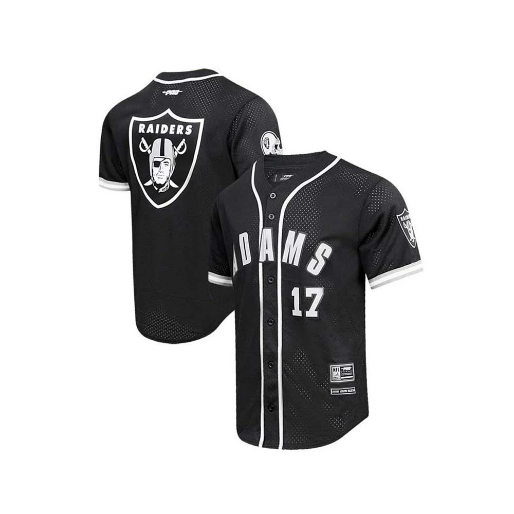 商品Pro Standard|Men's Davante Adams Black Las Vegas Raiders Mesh Baseball Button-Up T-shirt,价格¥745,第1张图片