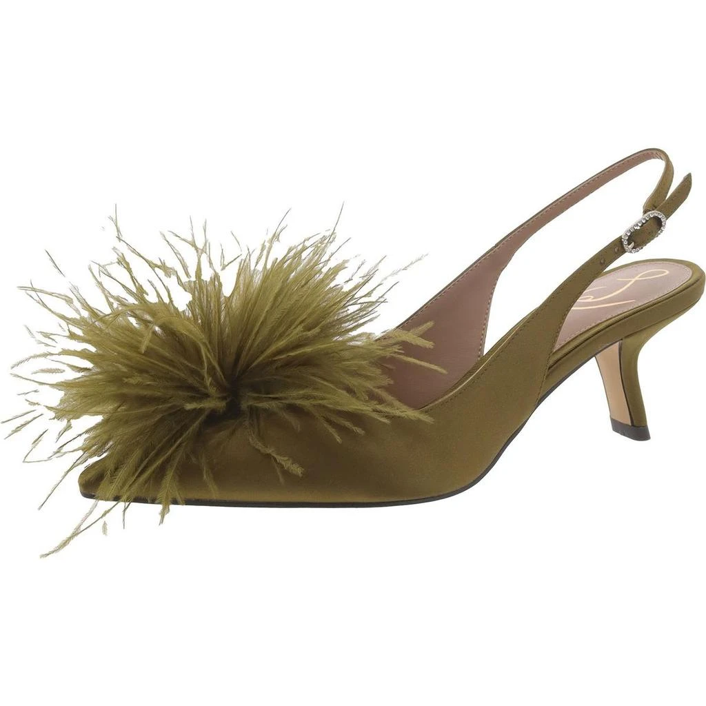 商品Sam Edelman|Bianka Feather Womens Round Toe Ankle Strap Slingback Heels,价格¥396,第1张图片详细描述