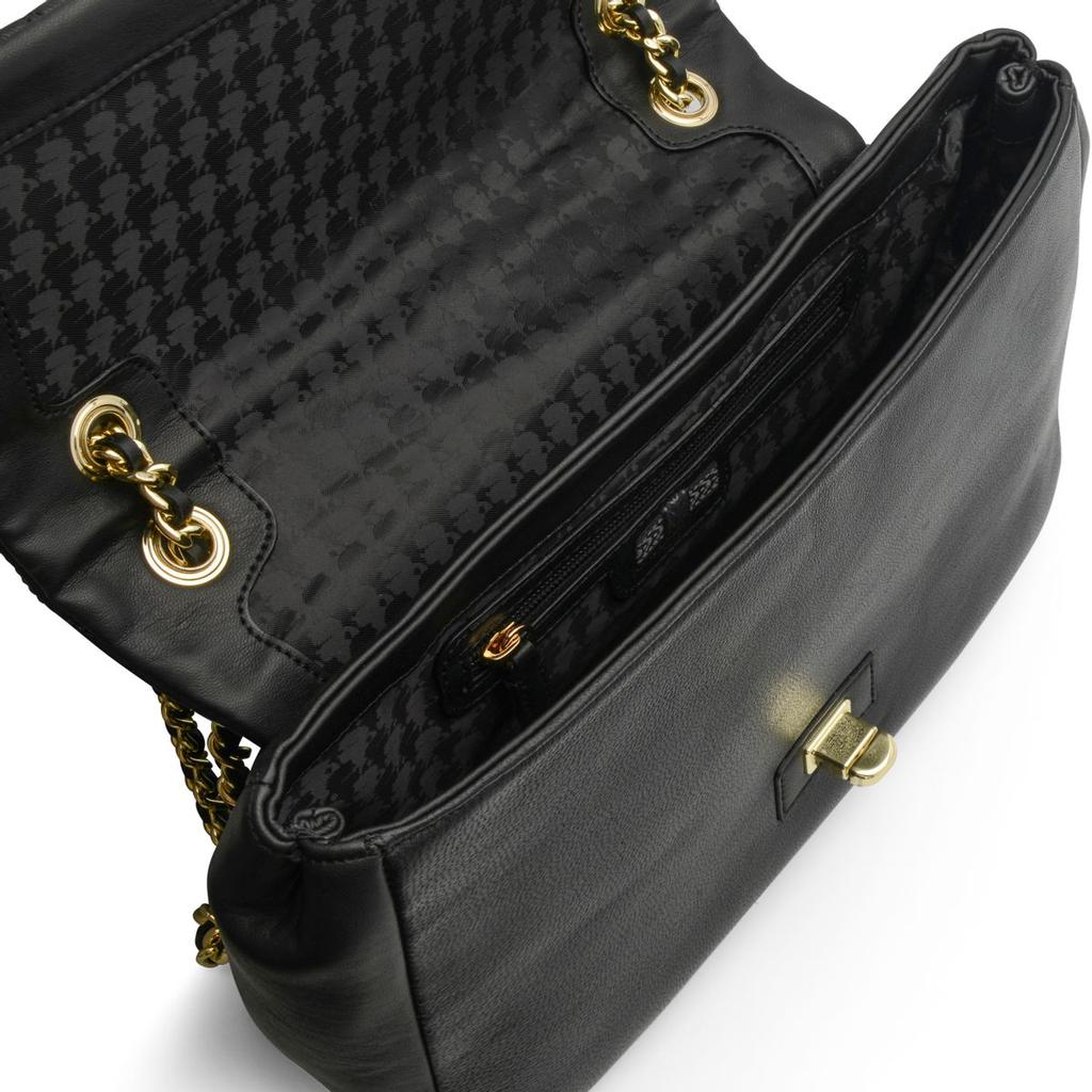 Karl Lagerfeld Paris Agyness Black And Gold Leather Shoulder Bag LH7HB446BGD商品第4张图片规格展示