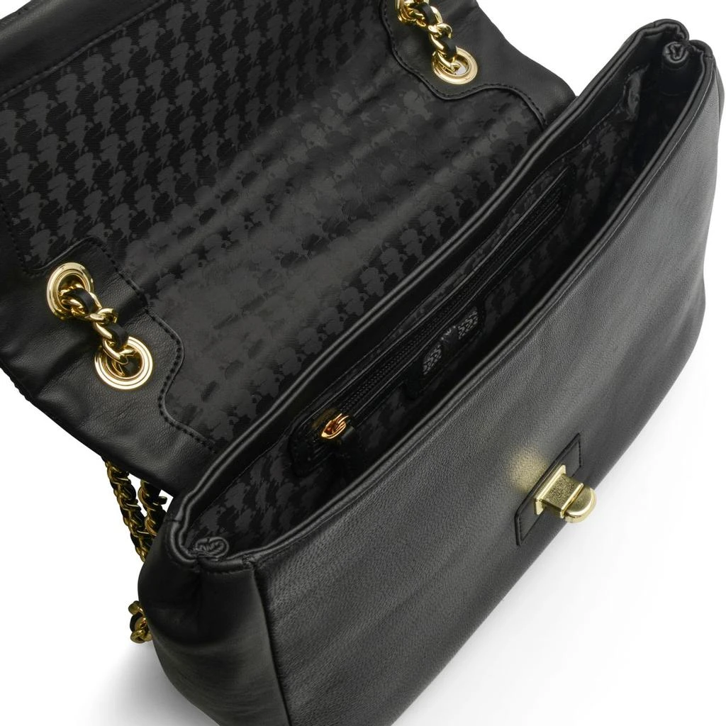 商品Karl Lagerfeld Paris|Karl Lagerfeld Paris Agyness Black And Gold Leather Shoulder Bag LH7HB446BGD,价格¥905,第4张图片详细描述