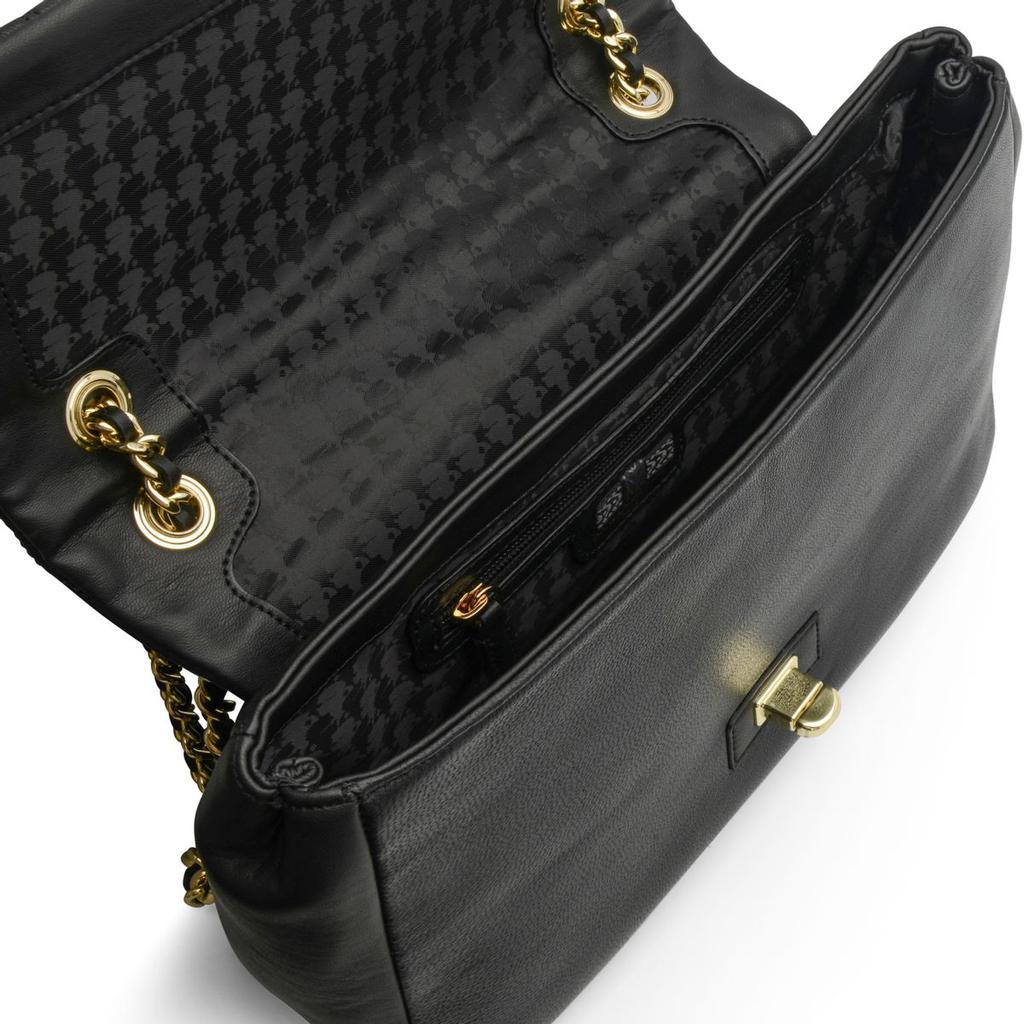 商品Karl Lagerfeld Paris|Karl Lagerfeld Paris Agyness Black And Gold Leather Shoulder Bag LH7HB446BGD,价格¥1108,第6张图片详细描述