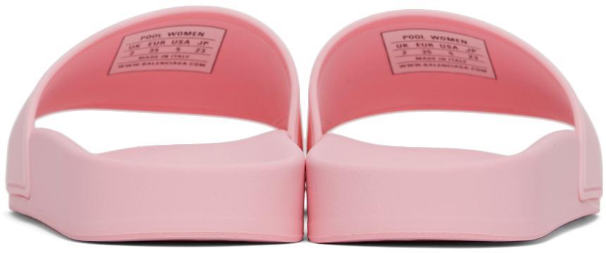 商品Balenciaga|Pink Logo Pool Slides,价格¥2813,第6张图片详细描述