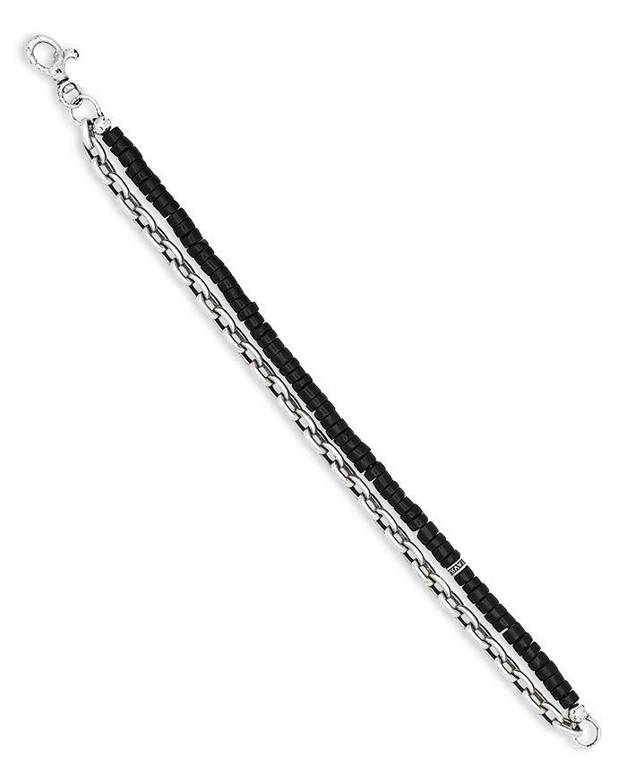 商品John Varvatos|Men's Sterling Silver Black Jade Bead Bracelet,价格¥5567,第1张图片