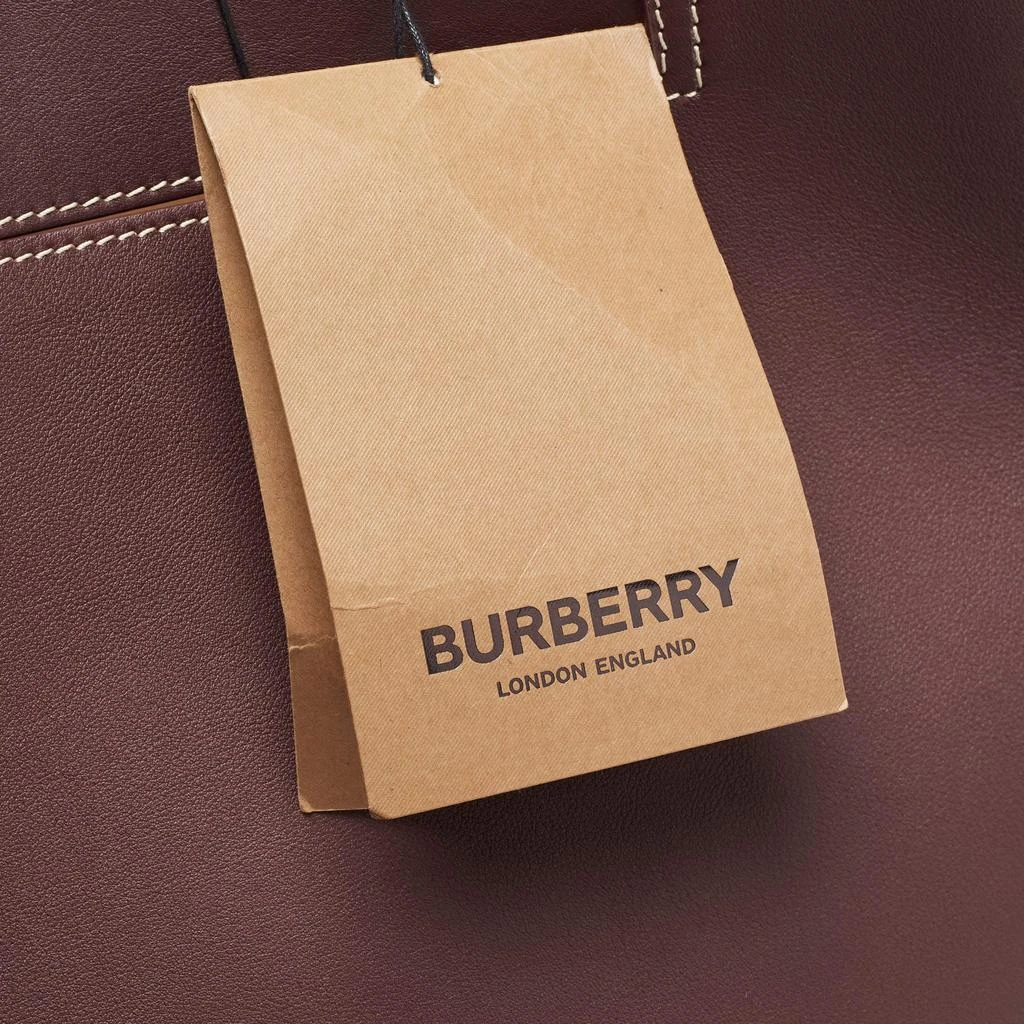 Burberry Dark Burgundy Leather Large Basket Shopper Tote 商品