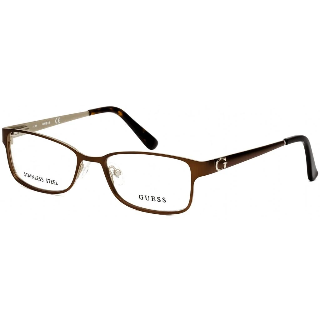 商品GUESS|Guess Women's Eyeglasses - Dark Brown and Gold Rectangular Shaped Frame | GU2568 050,价格¥212,第1张图片