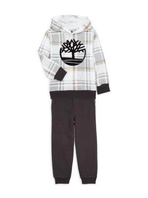 商品Timberland|Boy's 2-Piece Logo Graphic Hoodie & Joggers Set,价格¥259,第1张图片