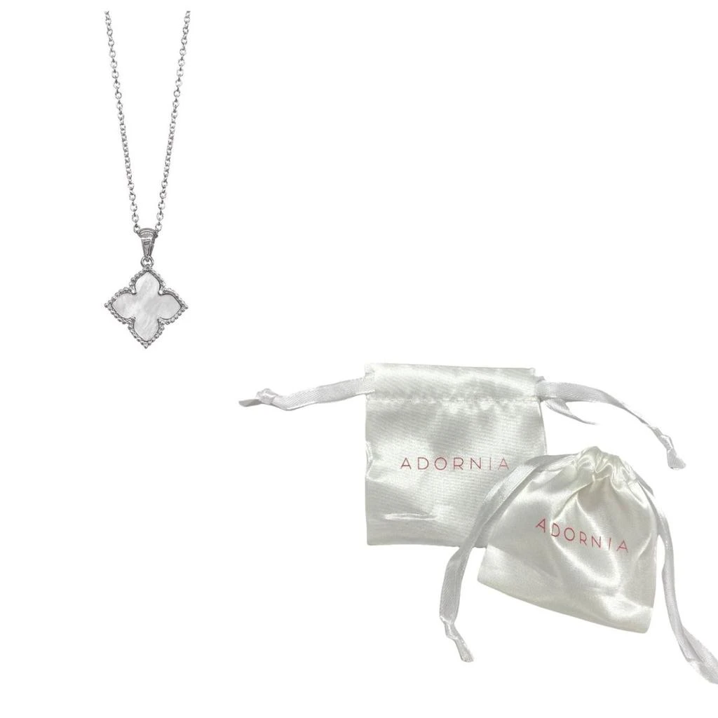 商品ADORNIA|Flower Mother of Pearl Necklace silver white,价格¥145,第4张图片详细描述