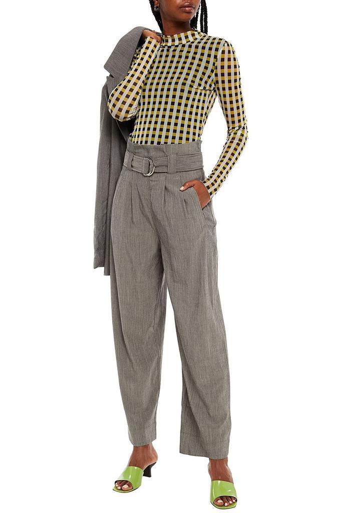 商品Ganni|Belted pleated woven tapered pants,价格¥790,第6张图片详细描述