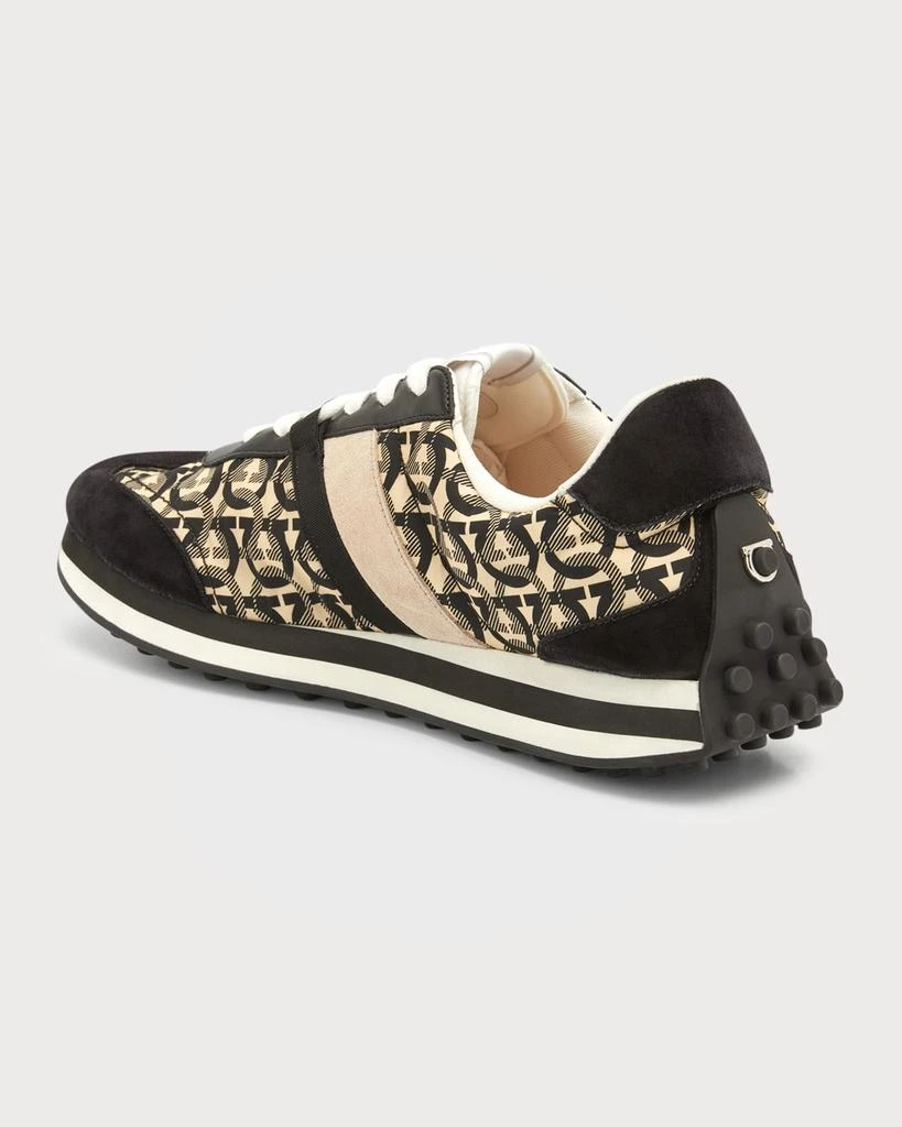 商品Salvatore Ferragamo|Unisex Iulio Gancini-Printed Textile Low-Top Sneakers,价格¥2425,第5张图片详细描述