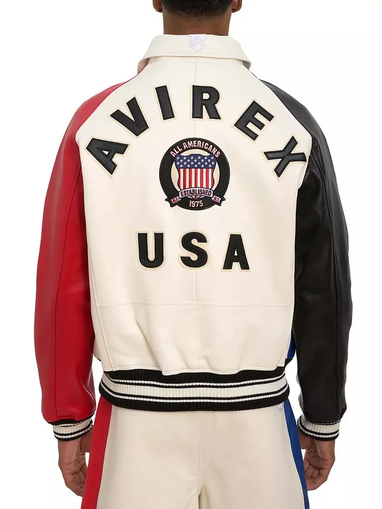 商品Avirex|Colorblocked Icon Leather Jacket,价格¥7858,第5张图片详细描述