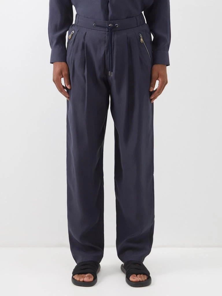 商品Giorgio Armani|Zip-pocket lyocell-blend poplin trousers,价格¥3794,第1张图片