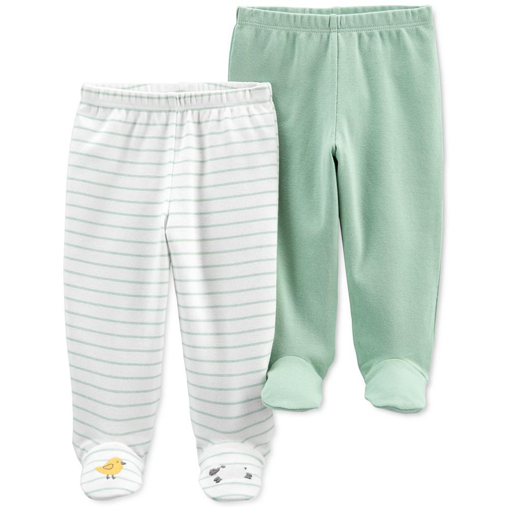 商品Carter's|Baby Boys or Girls 2-Pack Cotton Footed Pants,价格¥163,第1张图片