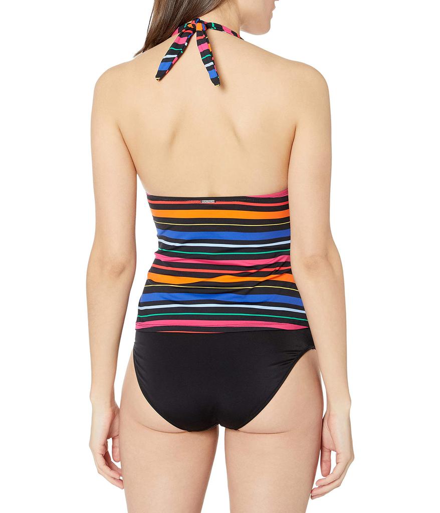 Women's Standard Shirred Front V Neck Halter Tankini Top Swimsuit商品第2张图片规格展示