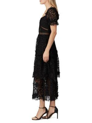 商品Self Portrait|Lace Tiered Midi Dress,价格¥1172,第3张图片详细描述