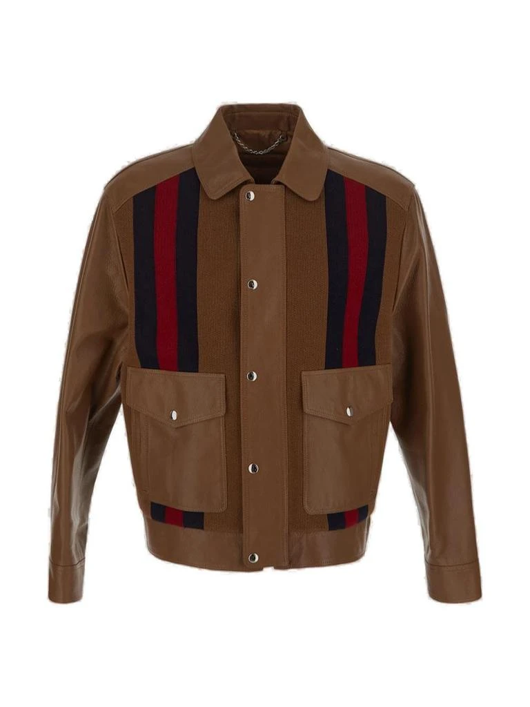 商品Gucci|Gucci Panelled Leather Jacket,价格¥27909,第1张图片