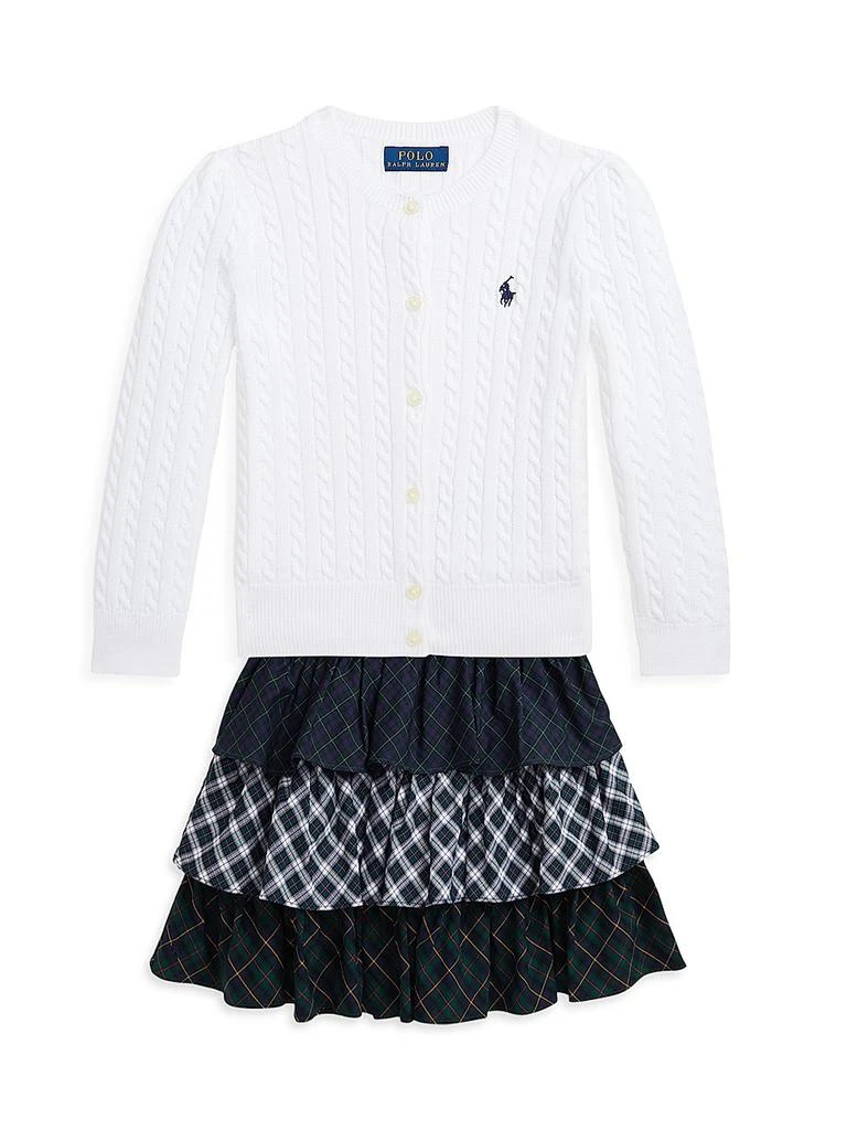 商品Ralph Lauren|Little Girl's & Girl's Cotton Cable-Knit Sweater,价格¥486,第2张图片详细描述
