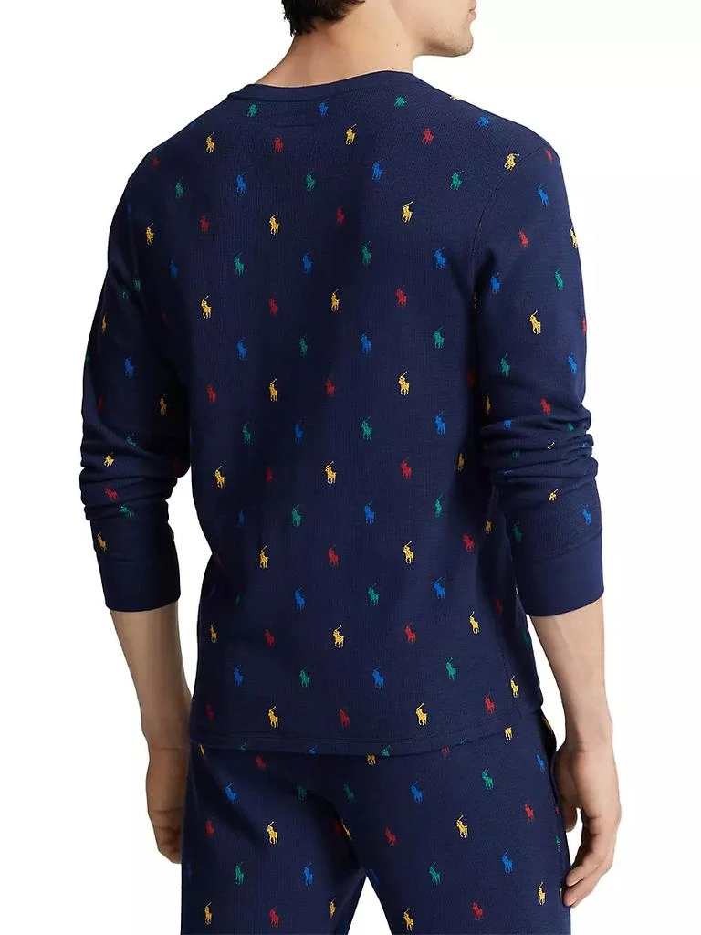 商品Ralph Lauren|Waffle-Knit Long-Sleeve Sleep Shirt,价格¥310,第4张图片详细描述