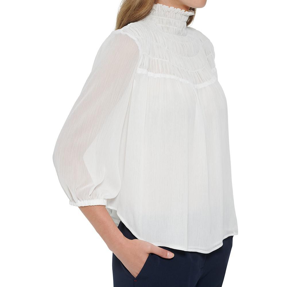 商品Tommy Hilfiger|Women's Smocked 3/4-Sleeve Mock-Neck Top,价格¥379,第7张图片详细描述