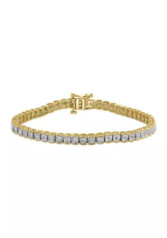 3/8 ct. t.w. Diamond Tennis Bracelet in Gold Over Sterling Silver商品第1张图片规格展示